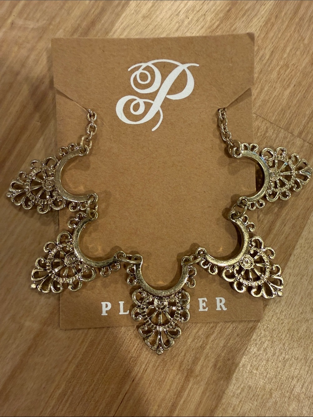 Plunder Gold Filigree Bib Necklace